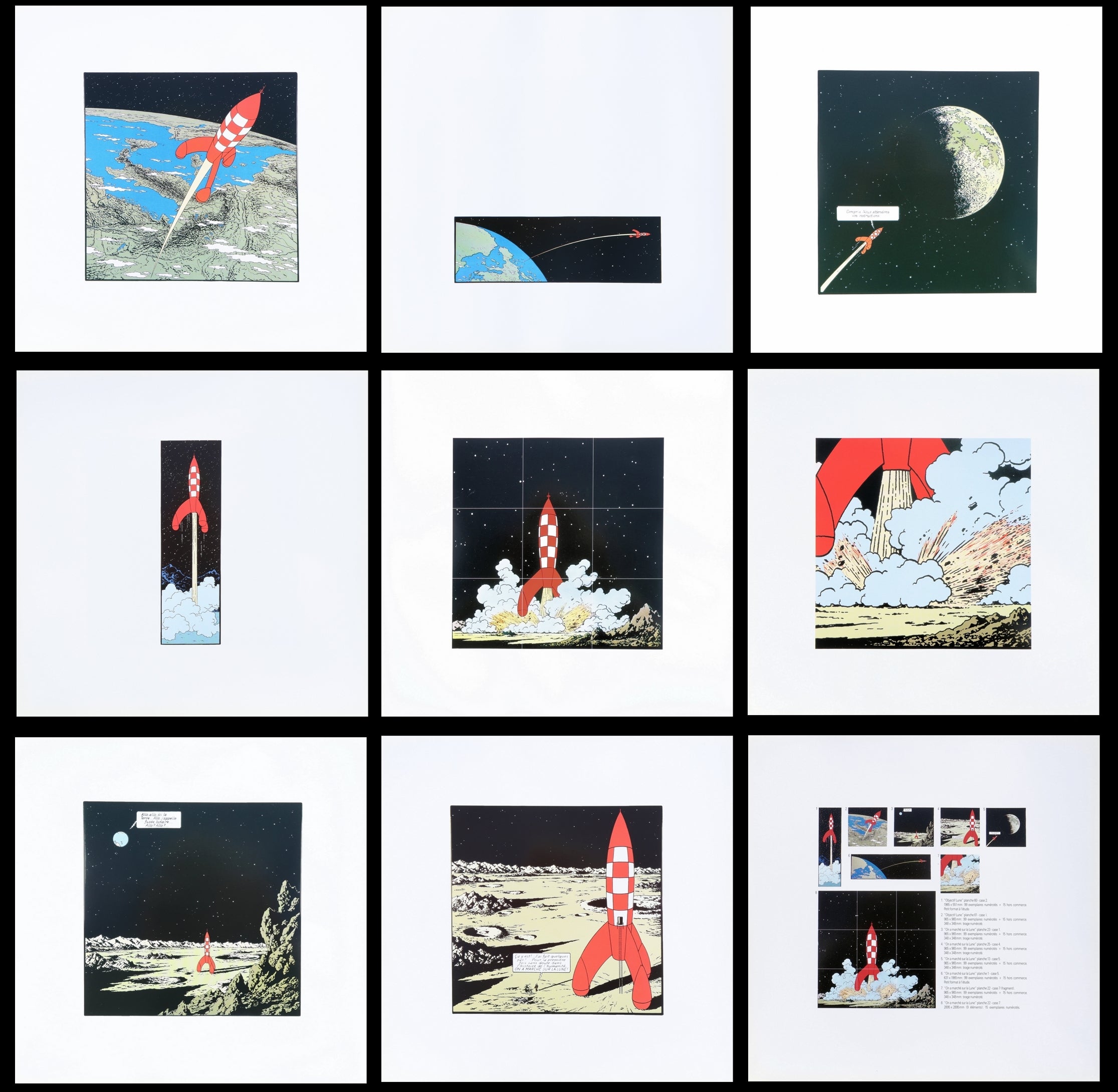 HERGE: Tintin, We walked on the Moon, Original lithograph
