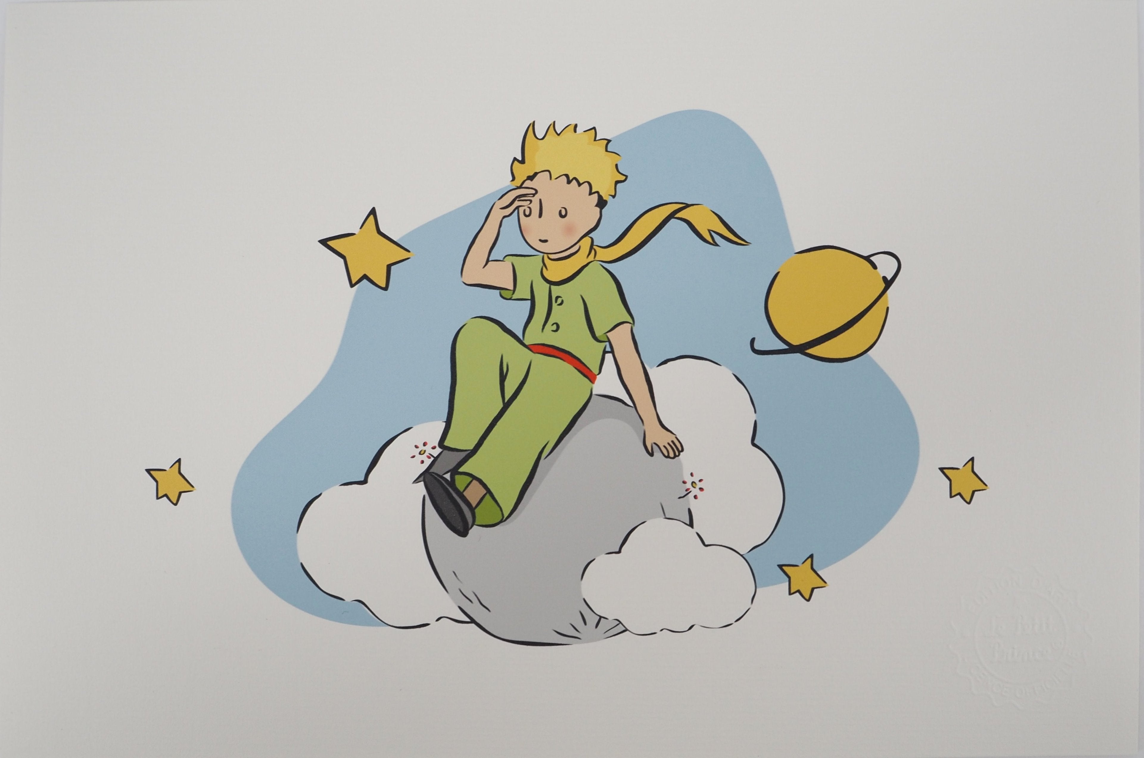 Antoine de Saint-Exupéry Dessins Lithographie de Antoine Saint-Exupéry, Le Petit Prince sur l