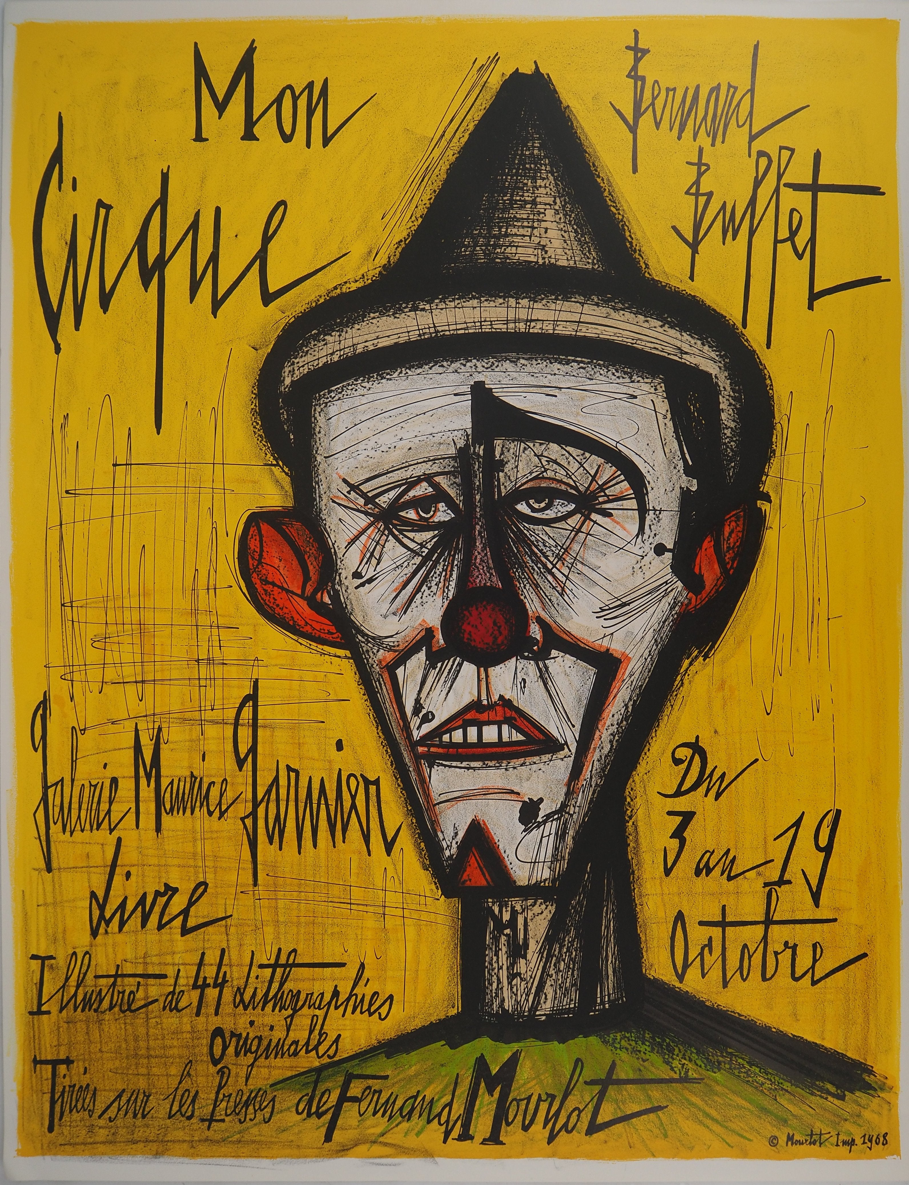 Bernard BUFFET : Mon Cirque, le clown, Affiche originale – art.paris