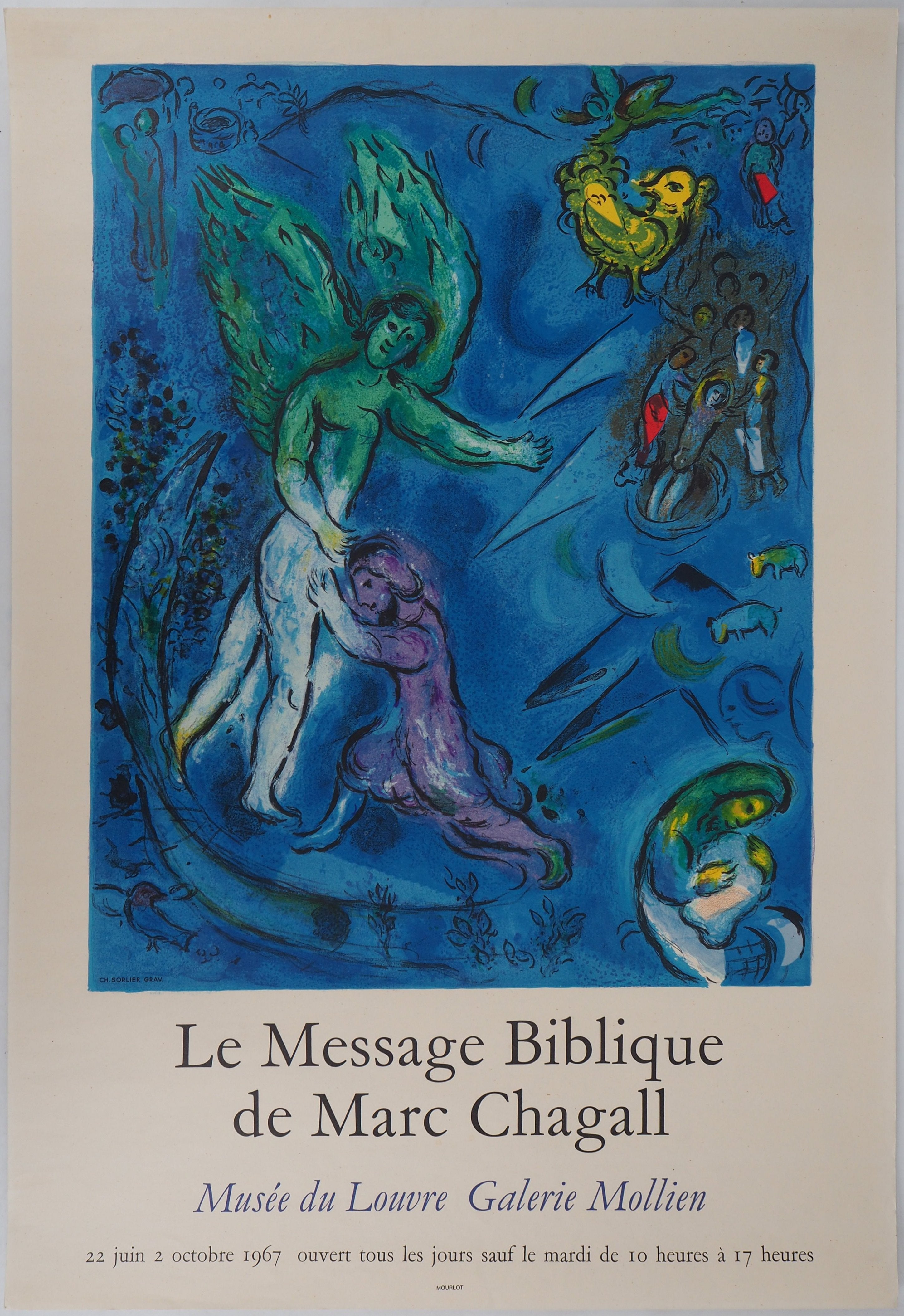 マルク・シャガール,La Lutte de Jacob et de l'Ange Marc CHAGALL : La lutte de Jacob et de l'ange, Affiche originale