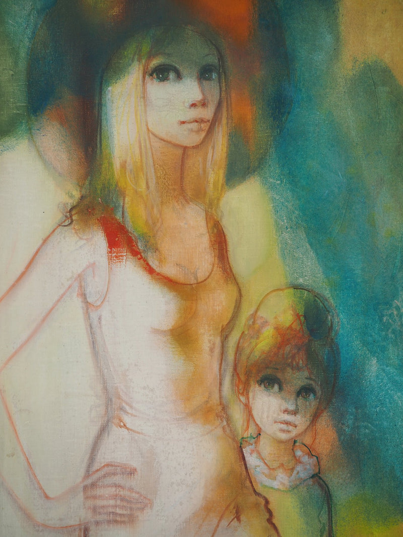 Jean-Baptiste VALADIE : Les deux soeurs, Huile sur toile signée