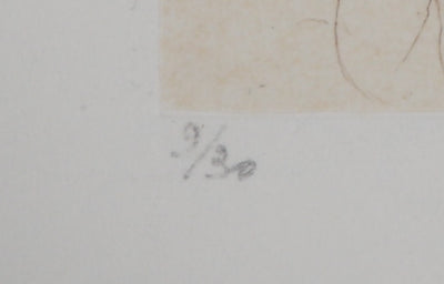 Cécile REIMS : Arbre solitaire, Gravure originale signée