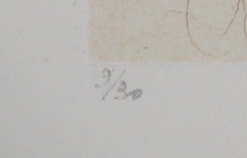 Cécile REIMS : Arbre solitaire, Gravure originale signée