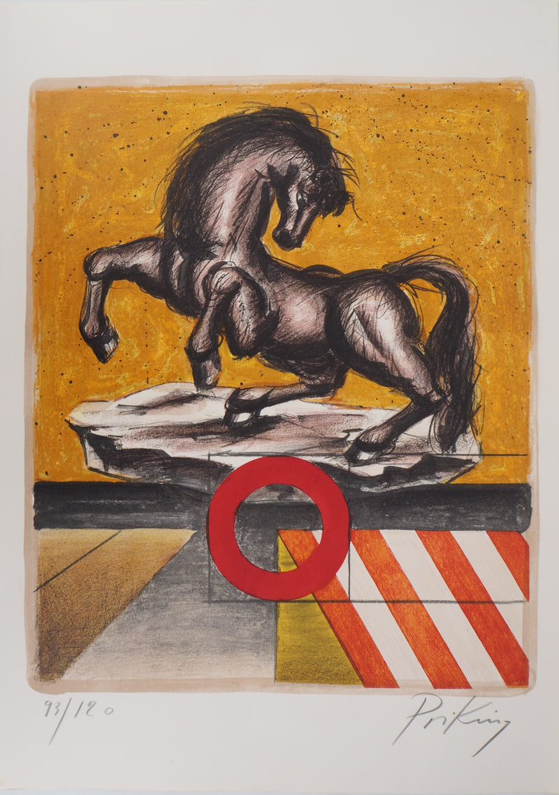 Franz PRIKING : Cheval Fantastique, Lithographie originale signée