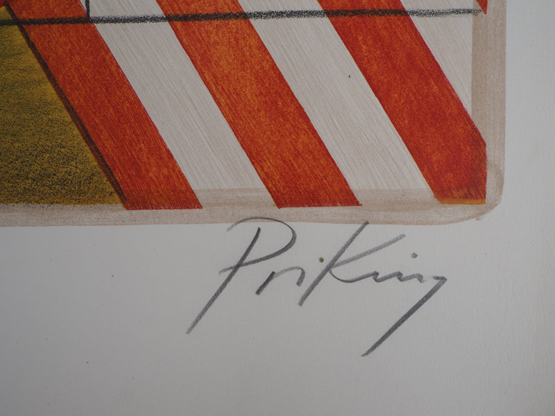 Franz PRIKING : Cheval Fantastique, Lithographie originale signée