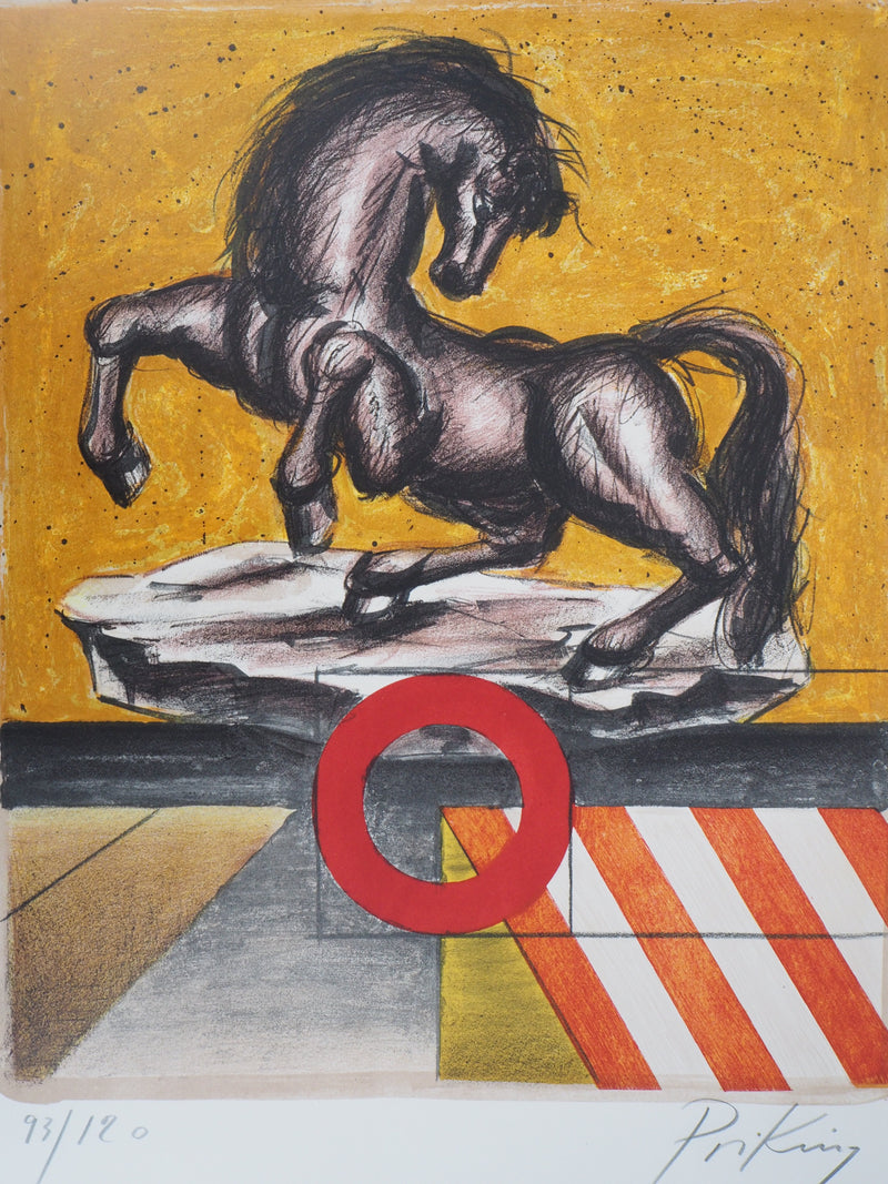 Franz PRIKING : Cheval Fantastique, Lithographie originale signée