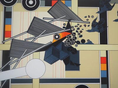 Alain LE YAOUANC : Tandem, Lithographie originale signée
