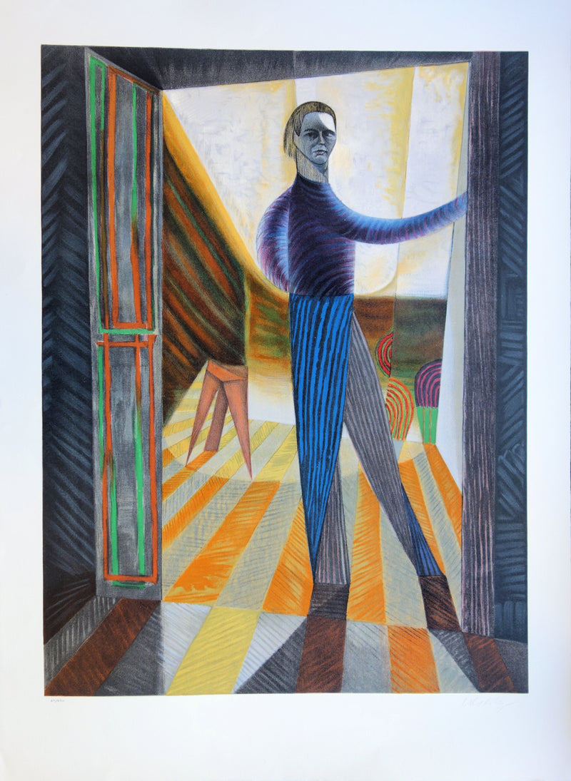 Victor VASARELY : Autoportrait, Lithographie originale signée