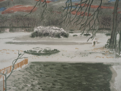 Maurice BRIANCHON : La marre aux corneilles - Lithographie originale signée