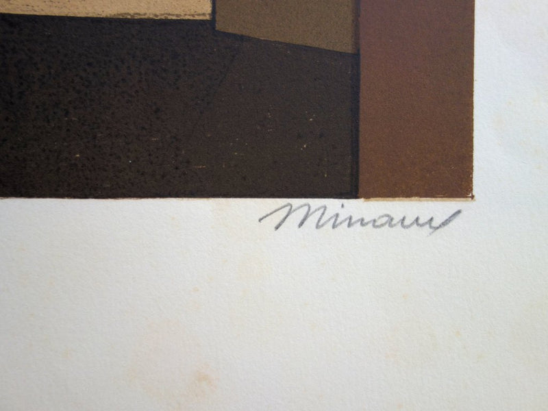 André MINAUX : Jeune fille au vestiaire, Lithographie originale (photo de détail 2) - Crédit photo : Galerie Art.Paris