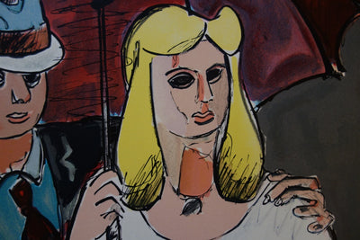 Jean HELION: Couple under an umbrella, Original signed lithograph