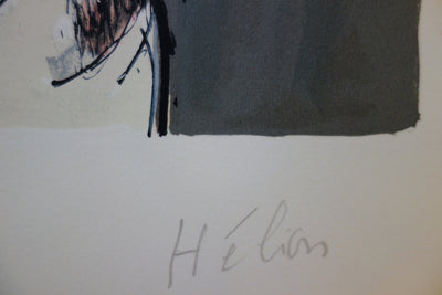 Jean HELION: Couple under an umbrella, Original signed lithograph
