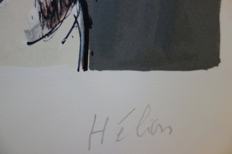 Jean HELION: Couple under an umbrella, Original signed lithograph