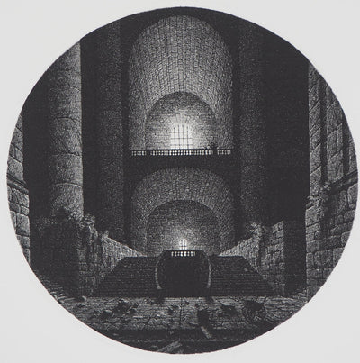 Gérard TRIGNAC : Château fantastique, Gravure originale signée