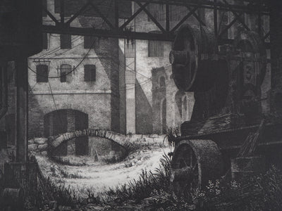 Gérard TRIGNAC : La révolution industrielle, Gravure originale signée