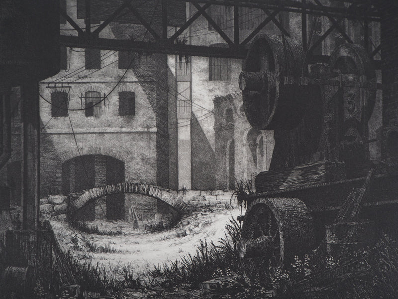 Gérard TRIGNAC : La révolution industrielle, Gravure originale signée