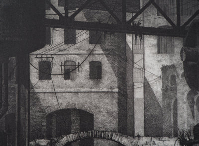 Gérard TRIGNAC : La révolution industrielle, Gravure originale signée