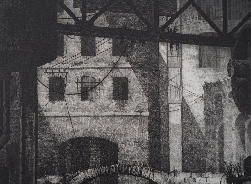 Gérard TRIGNAC : La révolution industrielle, Gravure originale signée