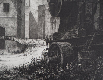 Gérard TRIGNAC : La révolution industrielle, Gravure originale signée