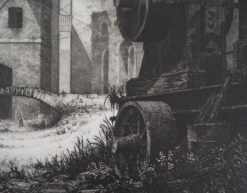 Gérard TRIGNAC : La révolution industrielle, Gravure originale signée
