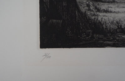 Gérard TRIGNAC : La révolution industrielle, Gravure originale signée