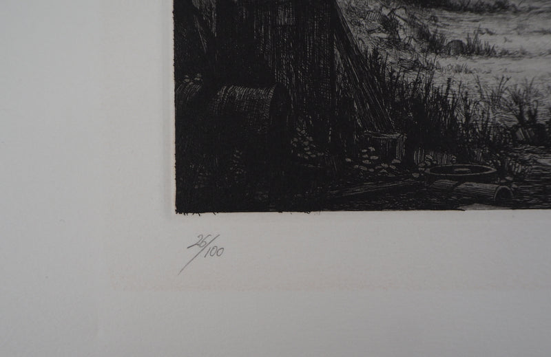 Gérard TRIGNAC : La révolution industrielle, Gravure originale signée