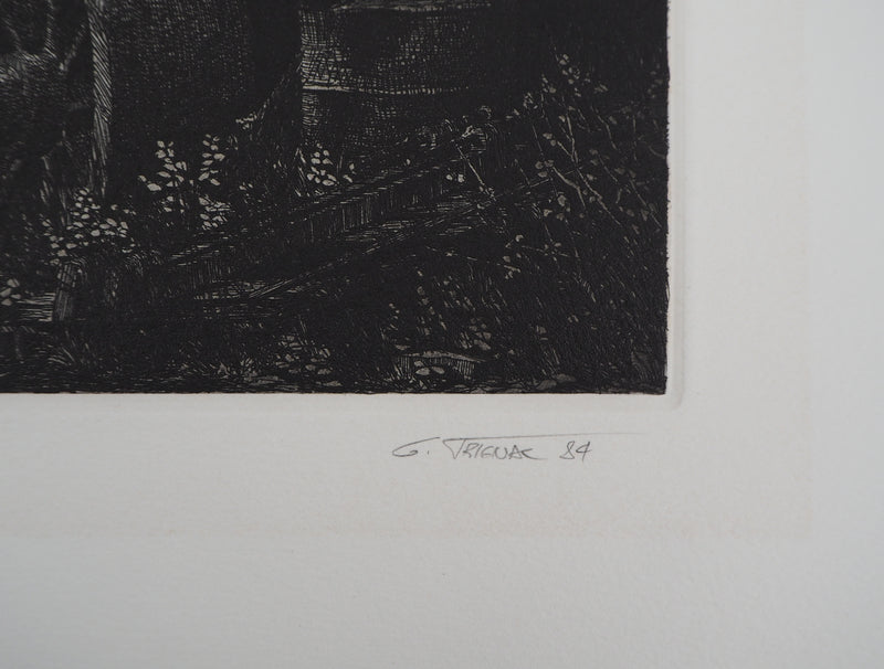 Gérard TRIGNAC : La révolution industrielle, Gravure originale signée