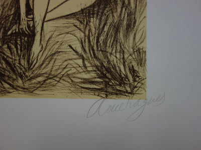 Louis TOUCHAGUES : Sirène, Lithographie originale signée