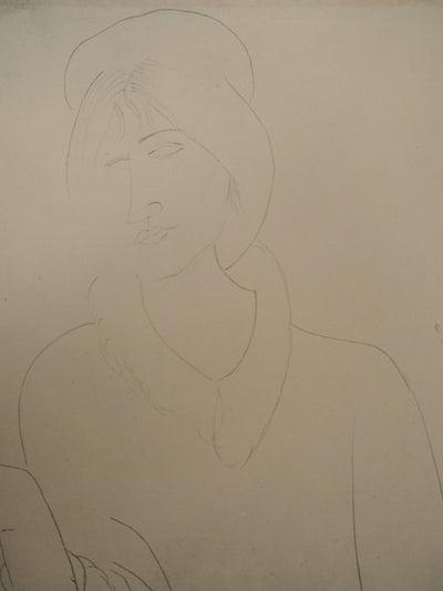 Amedeo MODIGLIANI : Portrait de Jeanne Hébuterne, Lithographie signée