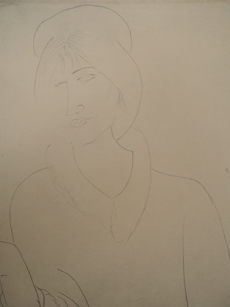 Amedeo MODIGLIANI : Portrait de Jeanne Hébuterne, Lithographie signée