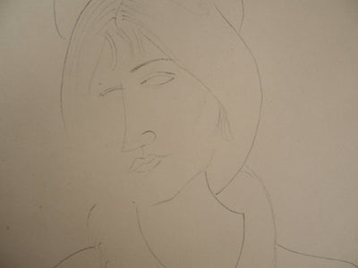Amedeo MODIGLIANI : Portrait de Jeanne Hébuterne, Lithographie signée