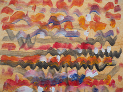 Ervin NEUHAUS : Coucher de soleil sur l'océan, Gouache originale signée