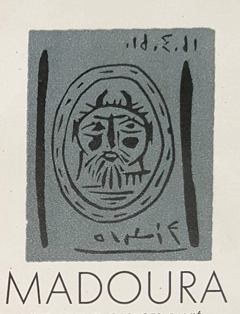 Pablo PICASSO : Visage de faune (Madoura), Linogravure originale signée