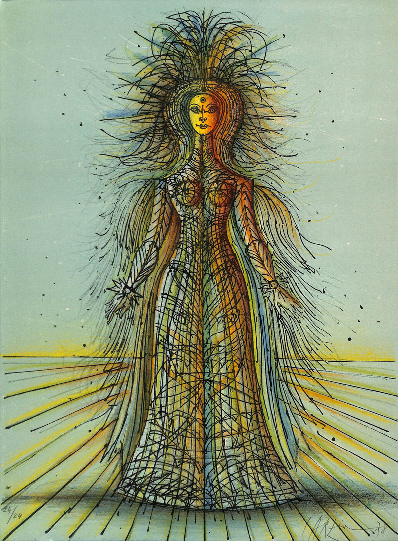 Jean CARZOU : Princesse indienne, Lithographie originale signée