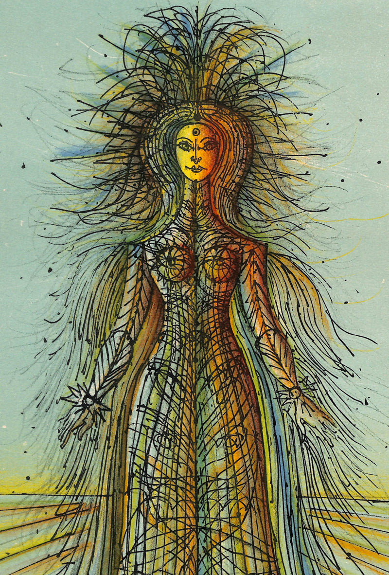 Jean CARZOU : Princesse indienne, Lithographie originale signée