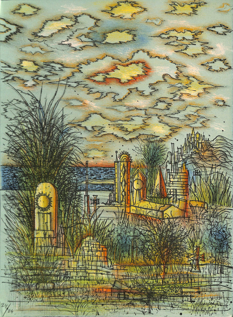 Jean CARZOU : La route vers la Foi, Lithographie originale signée