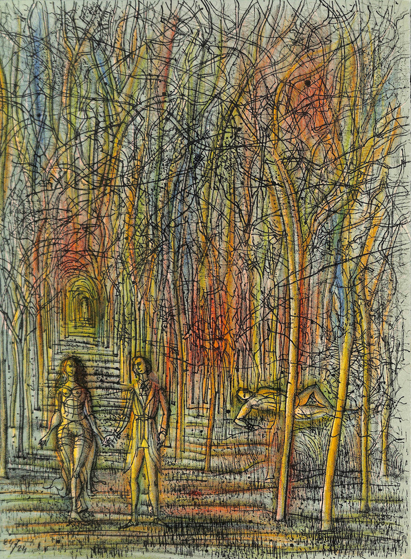 Jean CARZOU : Aventures dans les bois, Lithographie originale signée