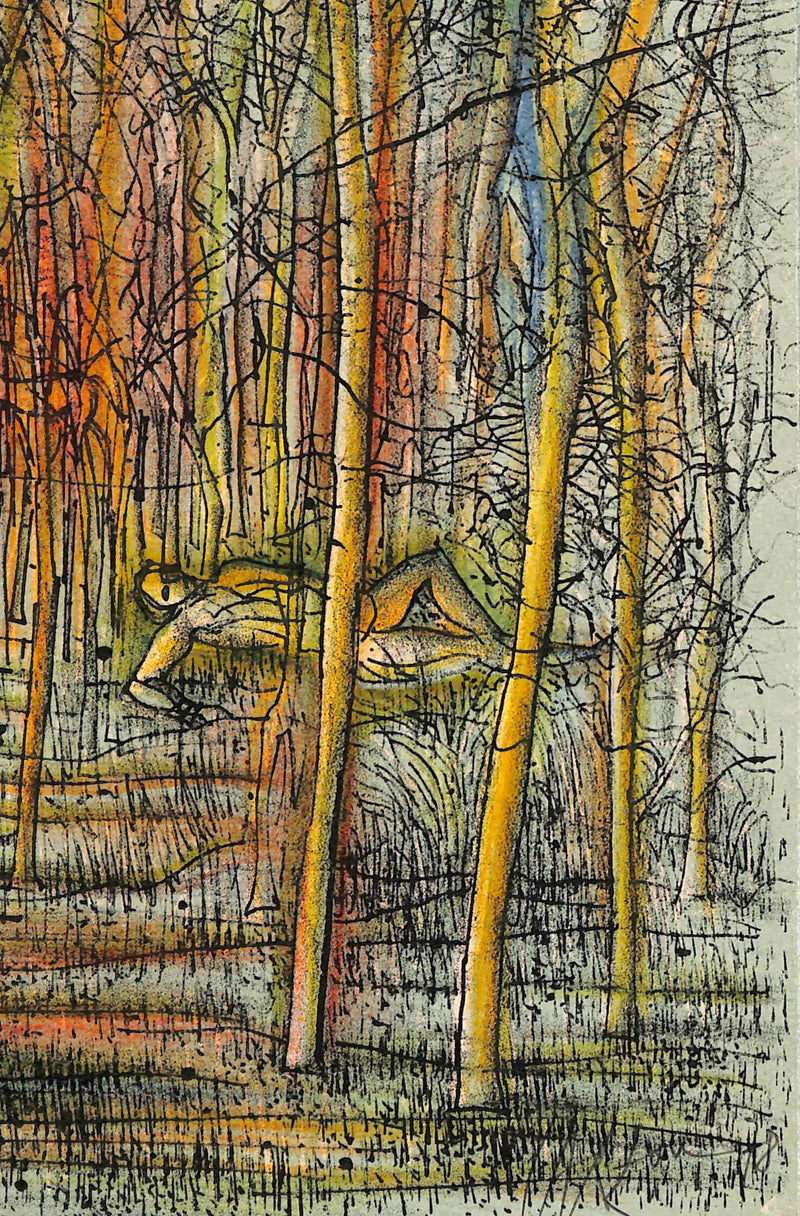 Jean CARZOU : Aventures dans les bois, Lithographie originale signée