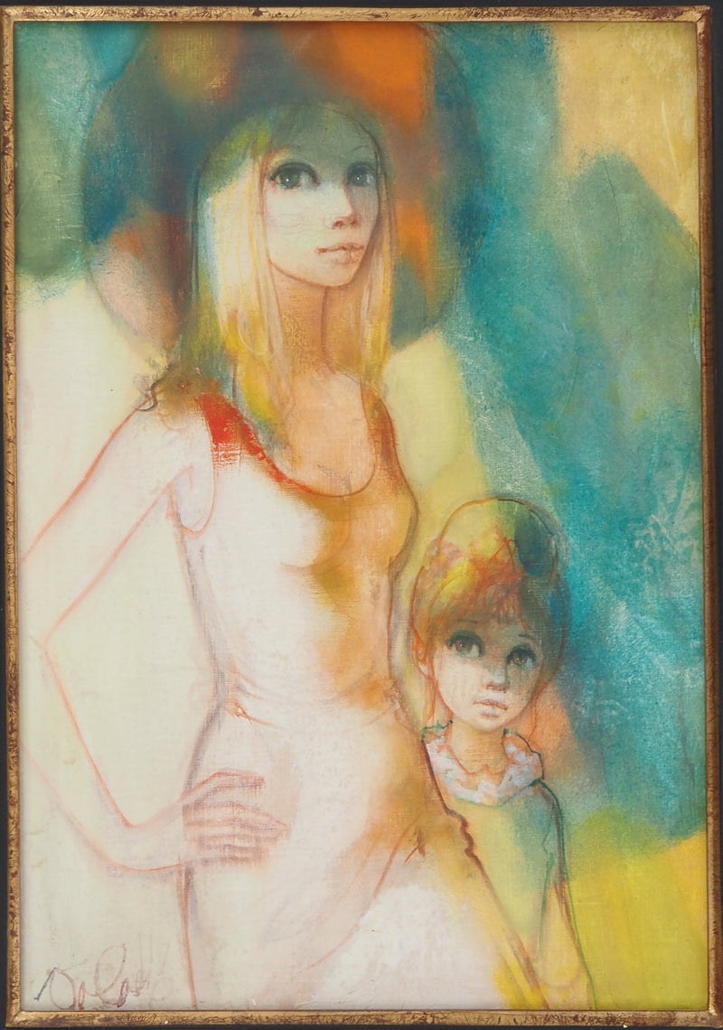 Jean-Baptiste VALADIE : Les deux soeurs, Huile sur toile signée