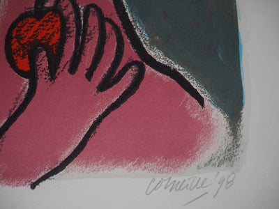 Guillaume CORNEILLE : La reine à la pomme, Lithographie originale signée
