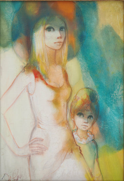 Jean-Baptiste VALADIE : Les deux soeurs, Huile sur toile signée