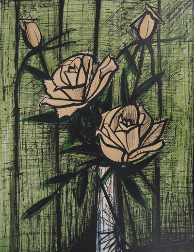 Bernard BUFFET : Roses, Lithographie originale (photo de détail 6) - Crédit photo : Galerie Art.Paris