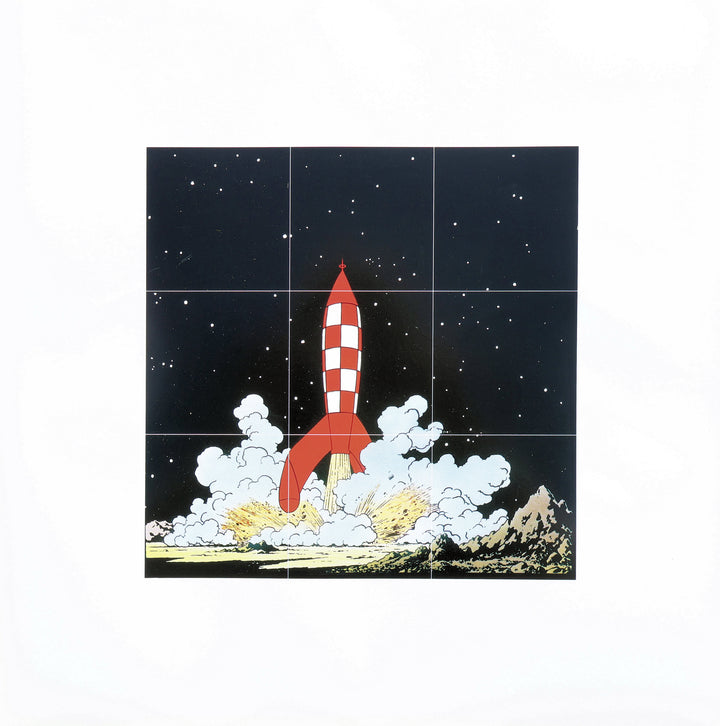 HERGE: Tintin, We walked on the Moon, Original lithograph