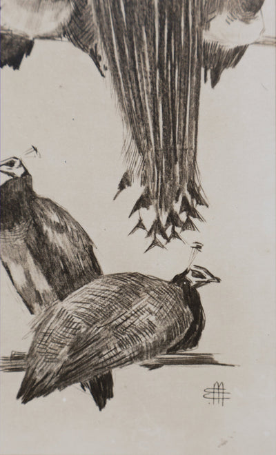 Mathurin MEHEUT : Les Paon, Lithographie signée