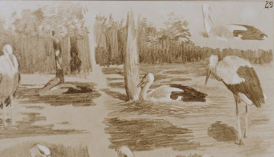 Mathurin MEHEUT : La Cigogne, Lithographie signée