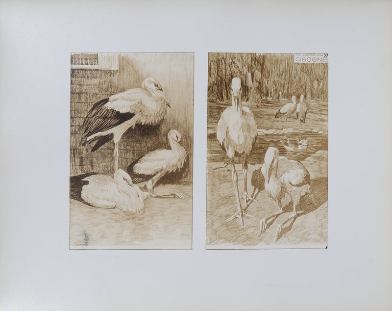 Mathurin MEHEUT : La Cigogne, Lithographie signée