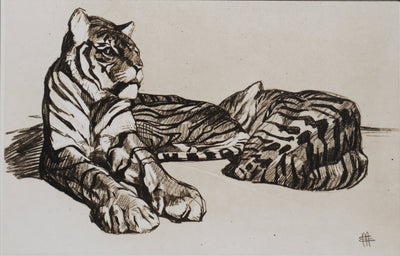 Mathurin MEHEUT : Le Tigre, Lithographie signée