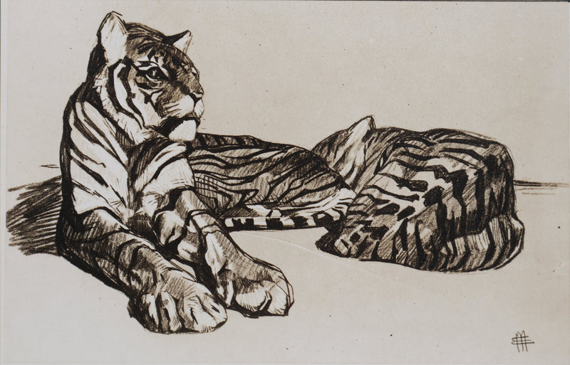 Mathurin MEHEUT : Le Tigre, Lithographie signée