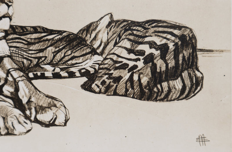 Mathurin MEHEUT : Le Tigre, Lithographie signée