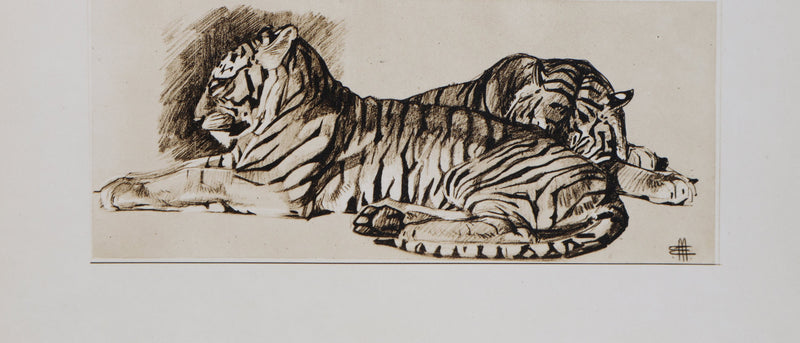 Mathurin MEHEUT : Le Tigre, Lithographie signée